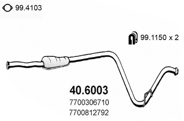 Silencieux central ASSO 40.6003