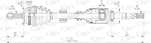 Arbre de transmission OPEN PARTS DRS6210.00