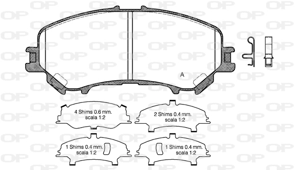 Kit de plaquettes de frein, frein à disque OPEN PARTS BPA1318.22