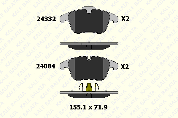 Kit de plaquettes de frein, frein à disque KALE 24332 179 05