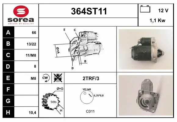 Démarreur STARTCAR 364ST11