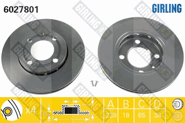 Disque de frein GIRLING 6027801
