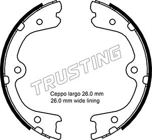 Jeu de mâchoires de frein, frein de stationnement TRUSTING 067.201