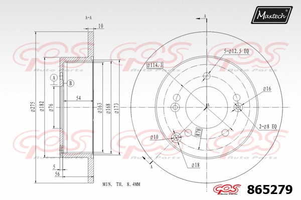 Disque de frein MAXTECH 865279