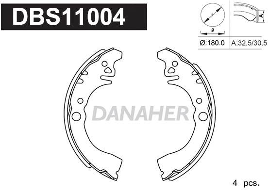 Jeu de mâchoires de frein DANAHER DBS11004
