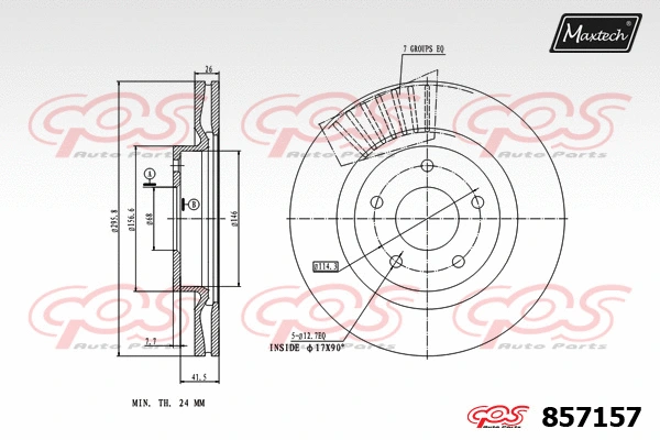 Disque de frein MAXTECH 857157