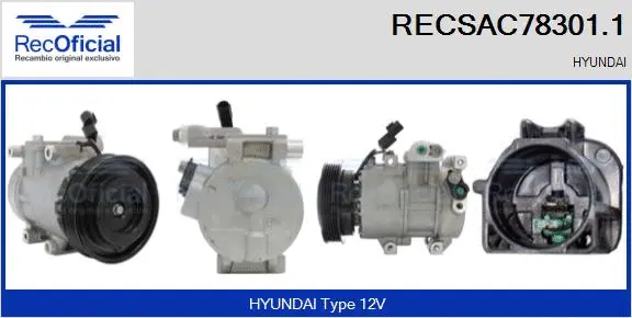Compresseur, climatisation RECOFICIAL RECSAC78301.1
