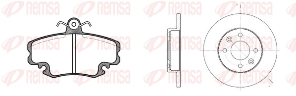 Kit de freins, frein à disques REMSA 8141.04