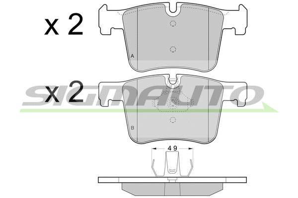 Kit de plaquettes de frein, frein à disque SIGMAUTO SPB453