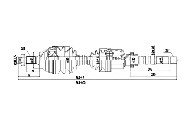 Arbre de transmission DYNAMATRIX DDS210205