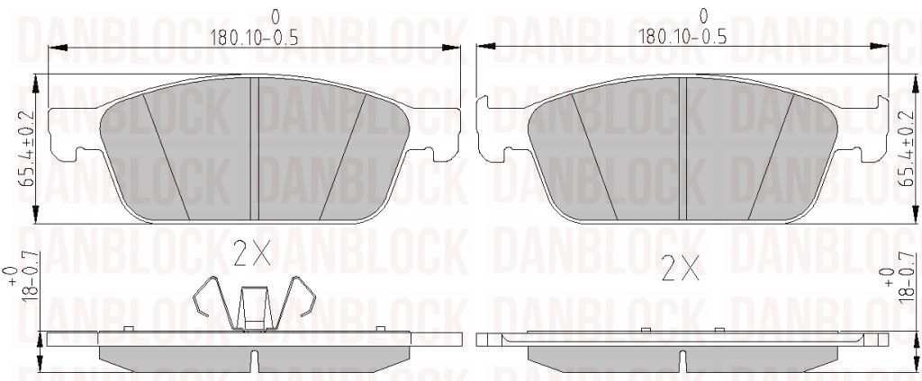 Kit de plaquettes de frein, frein à disque DANBLOCK DB 511107