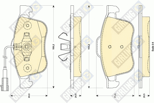 Kit de plaquettes de frein, frein à disque GIRLING 6118802