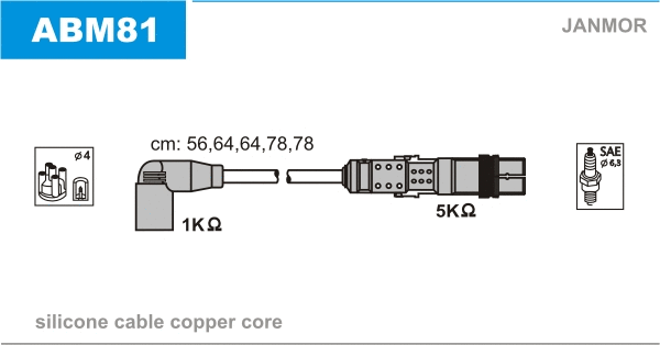 Kit de câbles d'allumage JANMOR ABM81