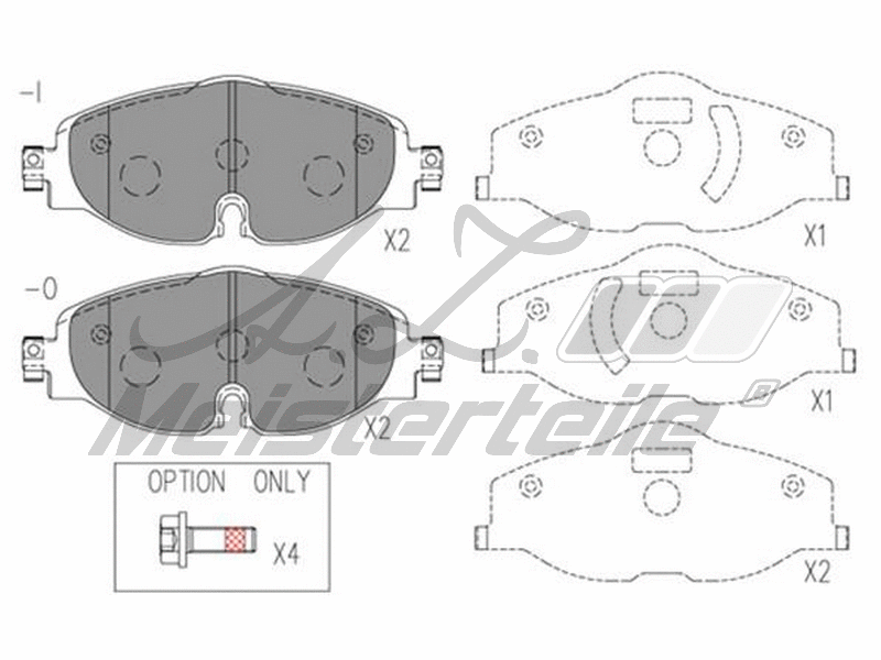 Kit de plaquettes de frein, frein à disque A.Z. Meisterteile AZMT-44-022-2022