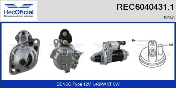 Démarreur RECOFICIAL REC6040431.1