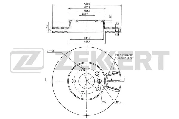 Disque de frein ZEKKERT BS-5612B