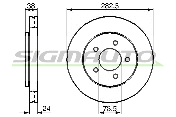 Disque de frein SIGMAUTO DBB059V