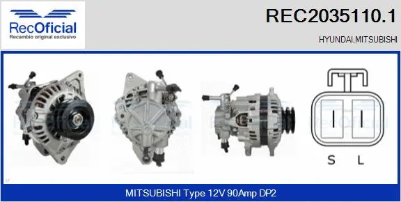 Alternateur RECOFICIAL REC2035110.1