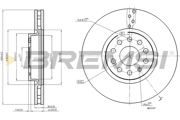 Disque de frein BREMSI CD8016V