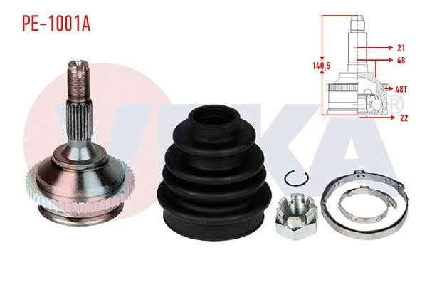 Jeu de joints, arbre de transmission VEKA PE-1001A