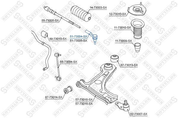 Rotule de barre de connexion STELLOX 51-73004-SX