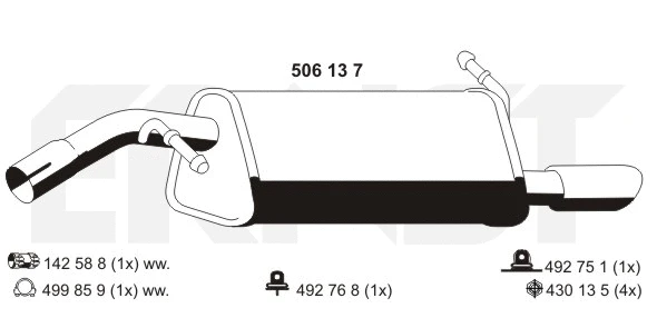 Silencieux arrière ERNST 506137