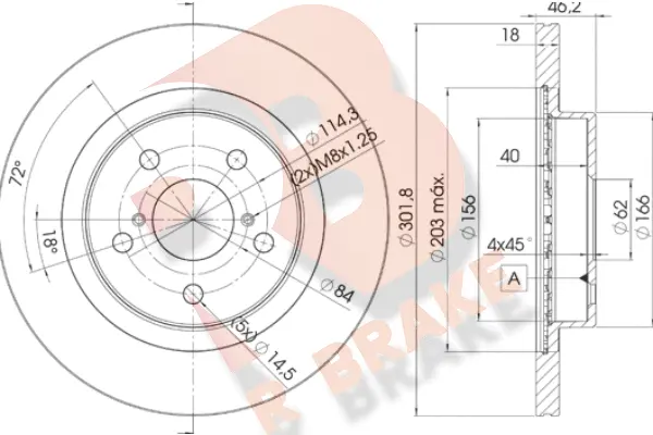 Disque de frein R BRAKE 78RBD22010