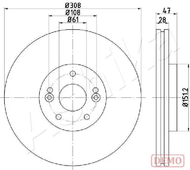 Disque de frein ASHIKA 60-00-0713C