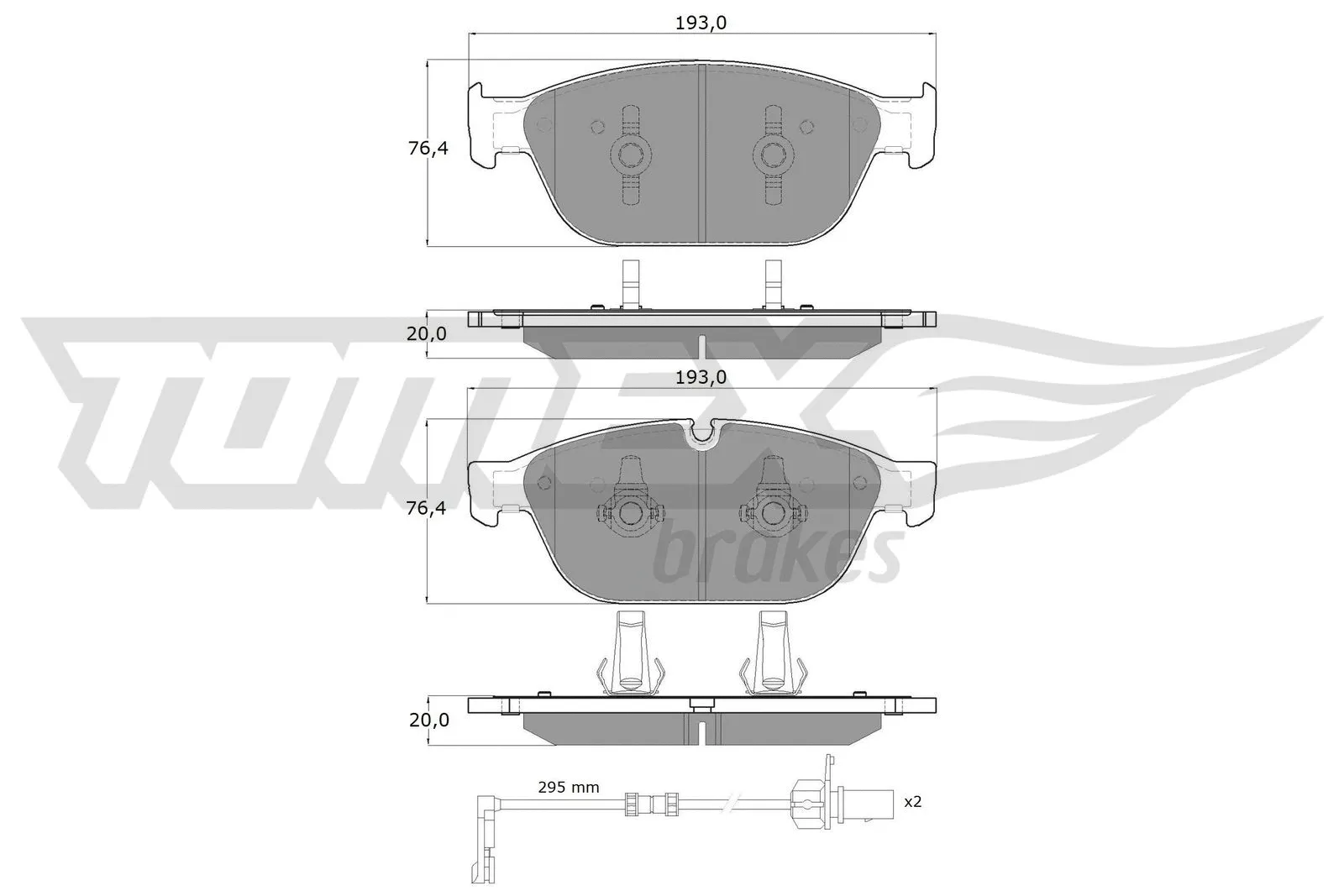Kit de plaquettes de frein, frein à disque TOMEX Brakes TX 19-40