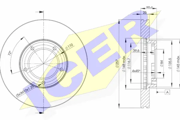 Disque de frein ICER 78BD5180-2