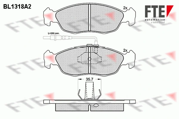 Kit de plaquettes de frein, frein à disque FTE 9010105