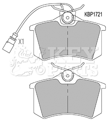 Kit de plaquettes de frein, frein à disque KEY PARTS KBP1721