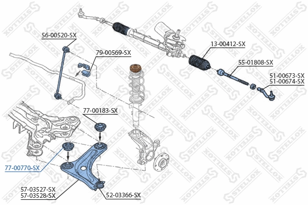 Suspension, bras de liaison STELLOX 77-00770-SX