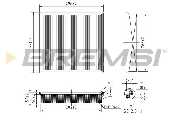 Filtre à air BREMSI FA0654
