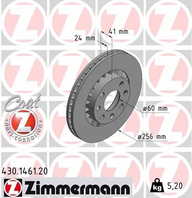 Disque de frein ZIMMERMANN 430.1461.20
