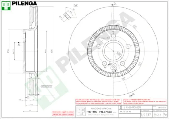 Disque de frein PILENGA V444