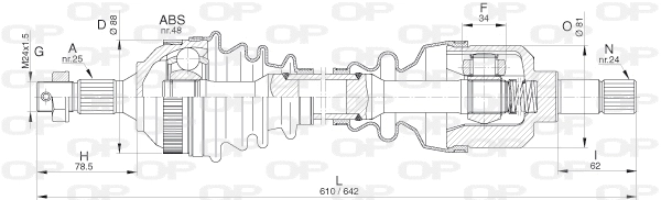 Arbre de transmission OPEN PARTS DRS6280.00