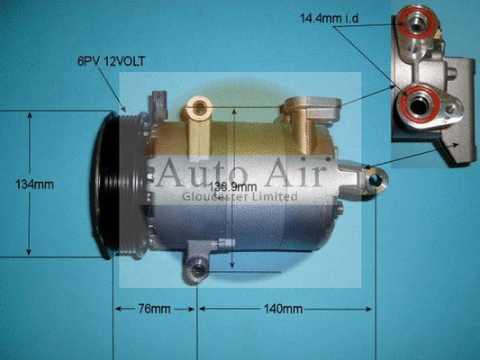 Compresseur, climatisation AUTO AIR GLOUCESTER 14-8147