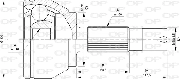 Jeu de joints, arbre de transmission OPEN PARTS CVJ5731.10