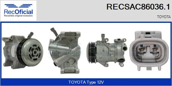 Compresseur, climatisation RECOFICIAL RECSAC86036.1