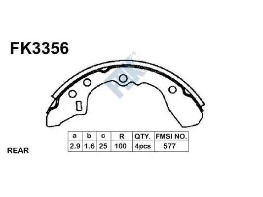 Jeu de mâchoires de frein FBK FK3356