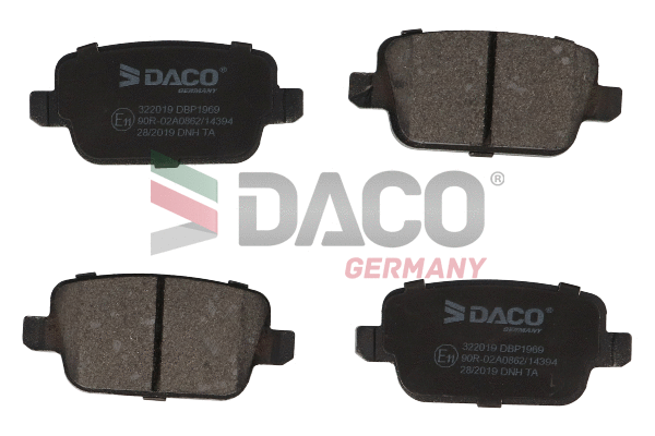 Kit de plaquettes de frein, frein à disque DACO Germany 322019