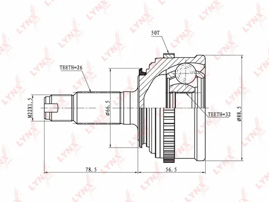 Jeu de joints, arbre de transmission LYNXAUTO CO-3407A