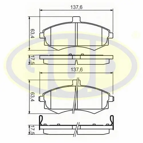 Kit de plaquettes de frein, frein à disque G.U.D. GBP880183
