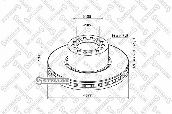 Disque de frein STELLOX 85-00727-SX