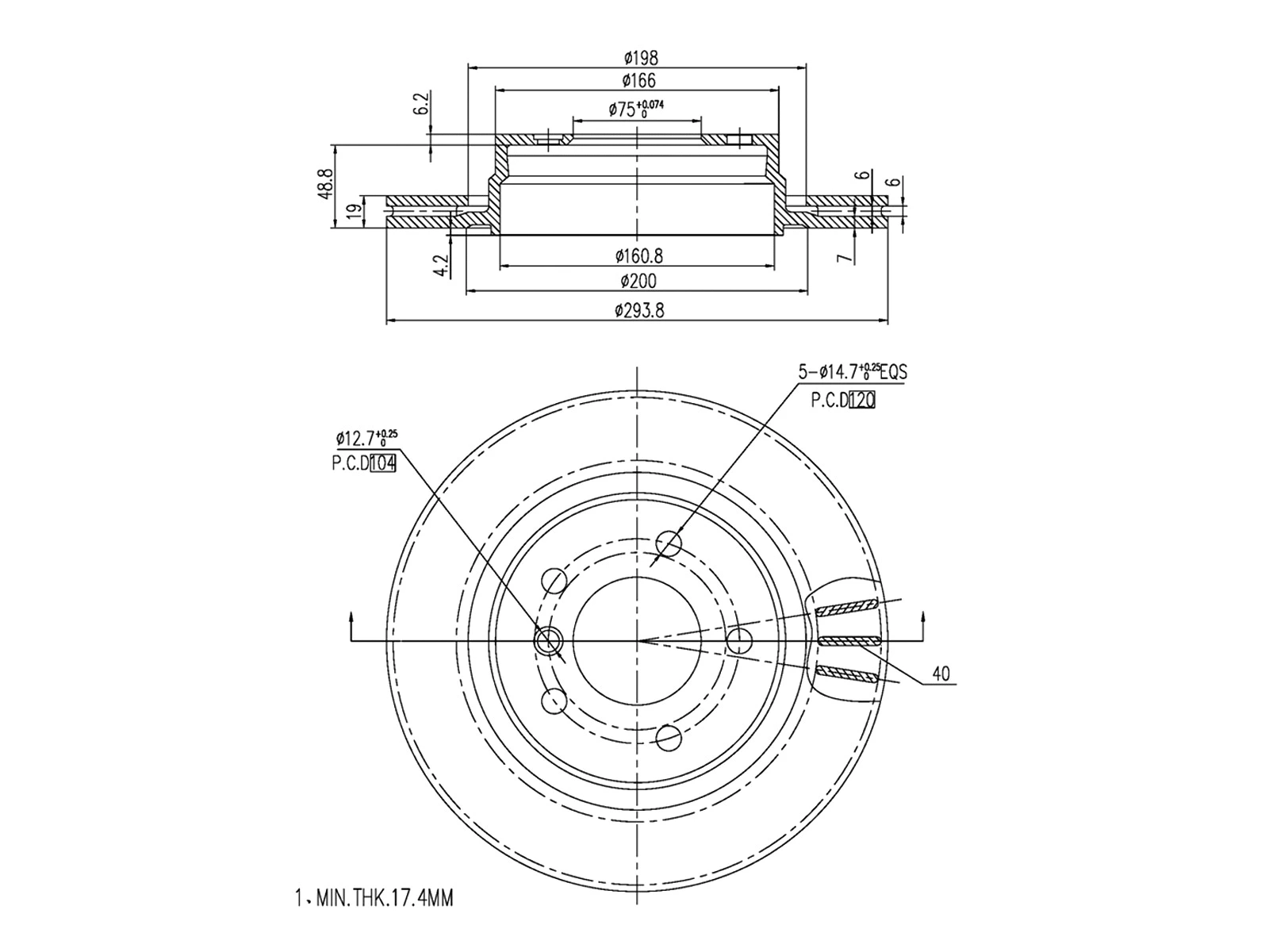 Disque de frein A.Z. Meisterteile AZMT-44-024-1041