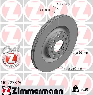 Disque de frein ZIMMERMANN 110.2223.20