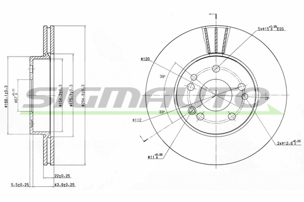 Disque de frein SIGMAUTO DBA457V