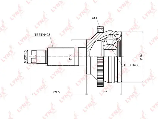 Jeu de joints, arbre de transmission LYNXAUTO CO-5153A