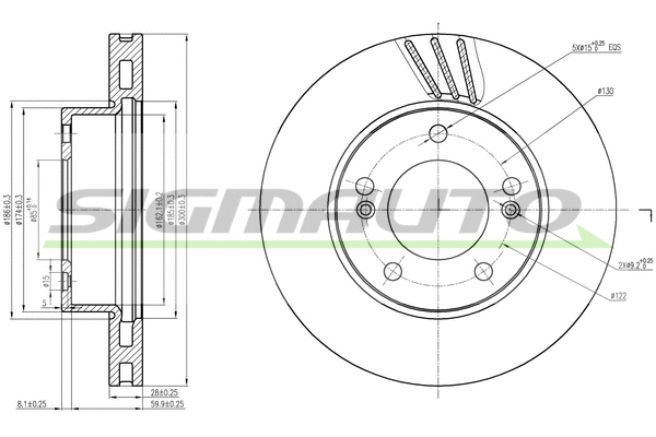 Disque de frein SIGMAUTO DBB810V